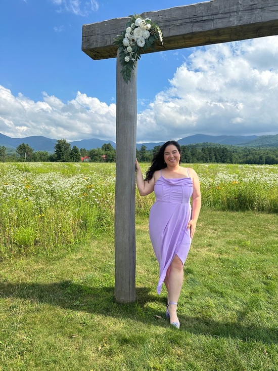 Showpo. Dresses & Skirts - Showpo Lavender Draped Cowl Midi Dress